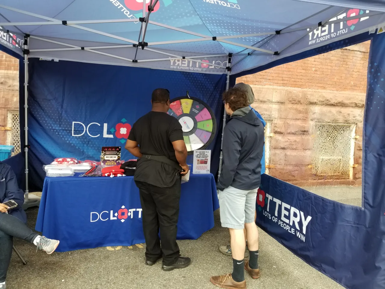 player spinning prize wheel