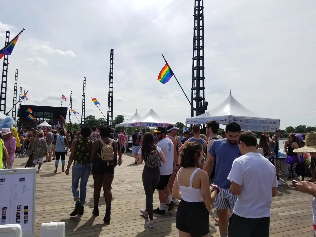 crowd on the pier
