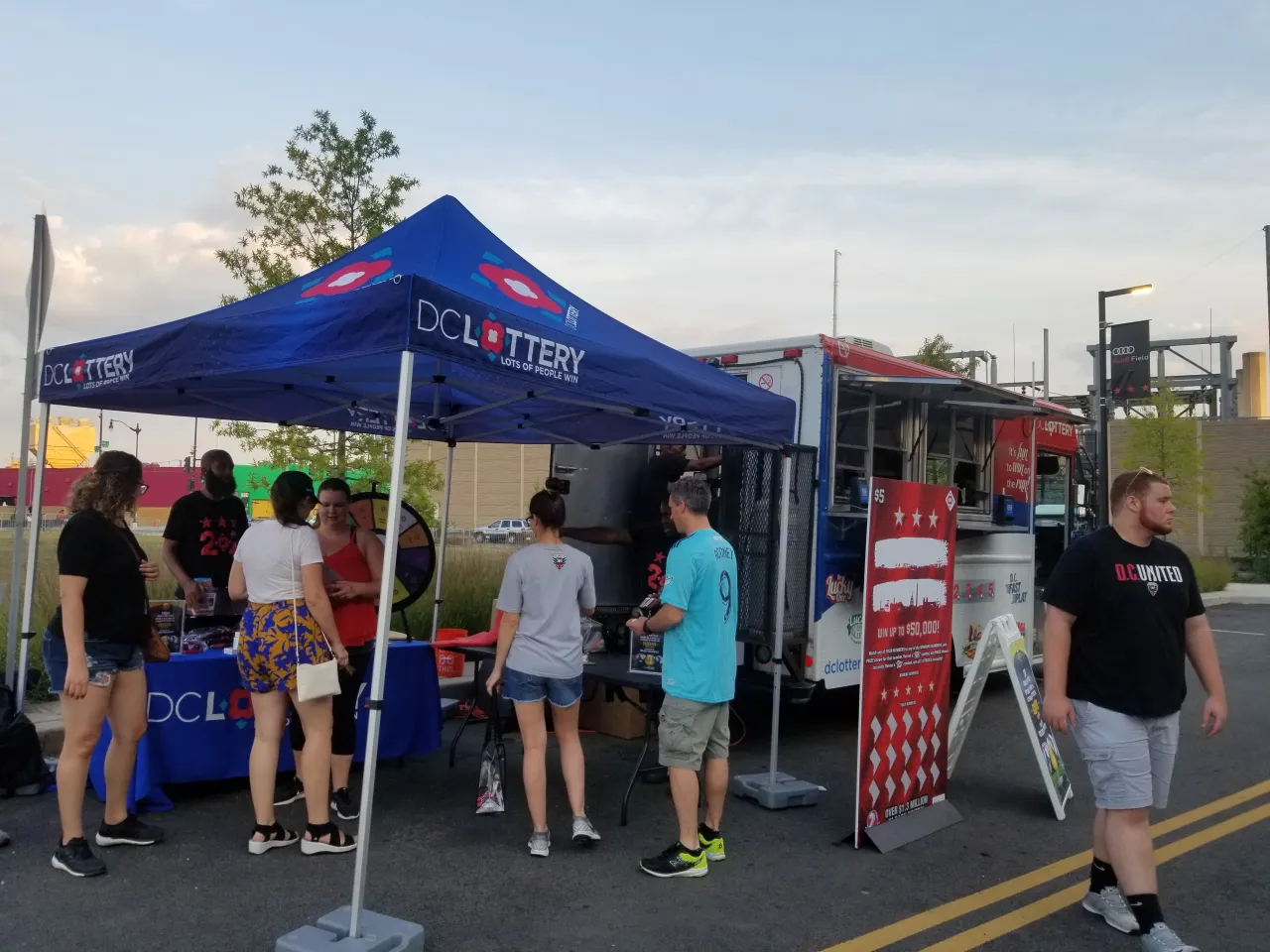 Player's at the DC Lottery tent and LLM