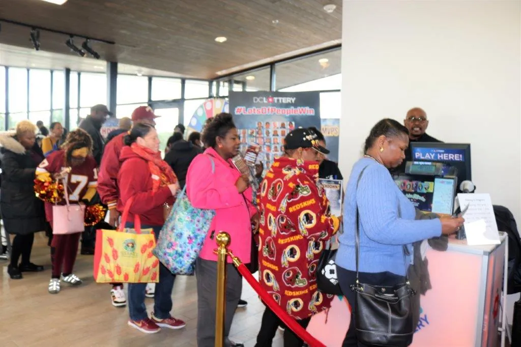 Player's in line to purchase tickets