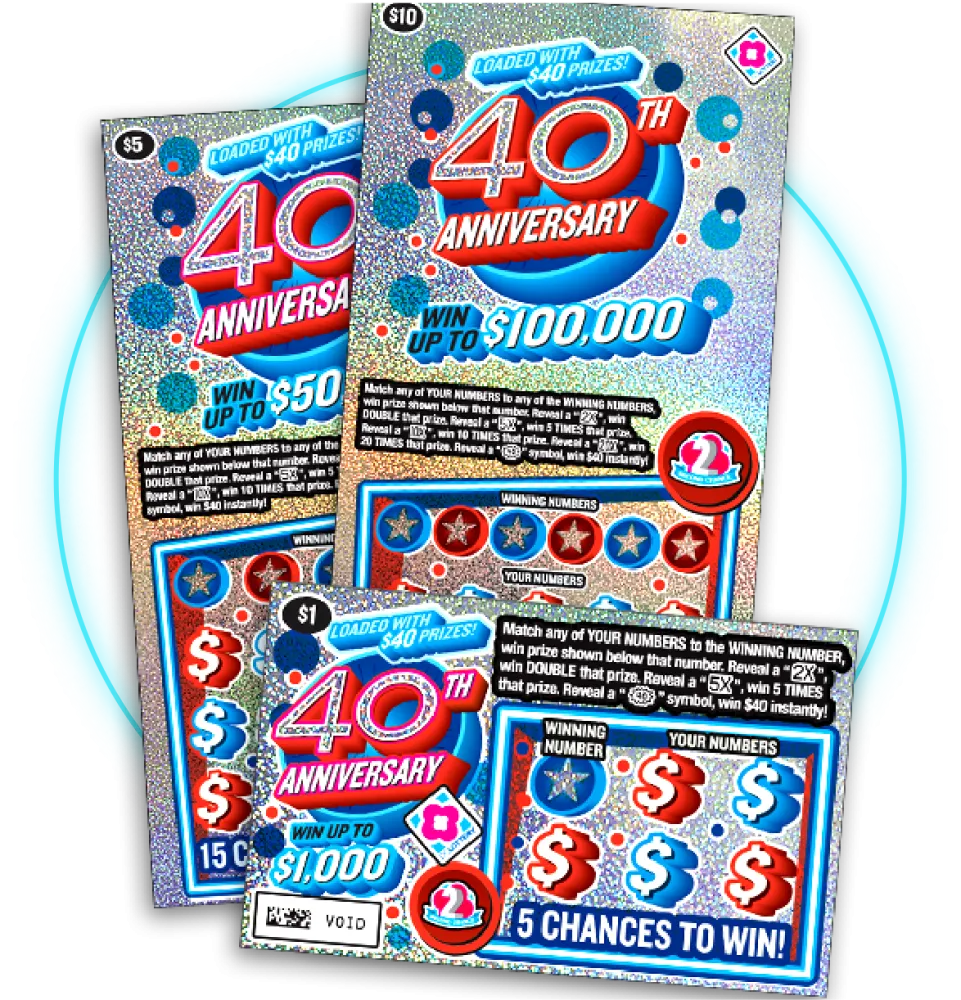 40th Anniversary Scratcher TIcket Images