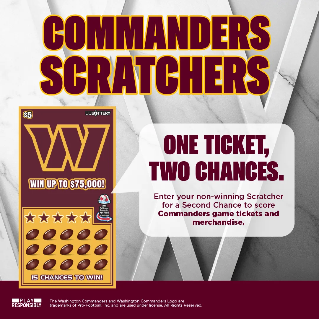 $5 Washington Commanders Scratcher 2nd Chance Contest