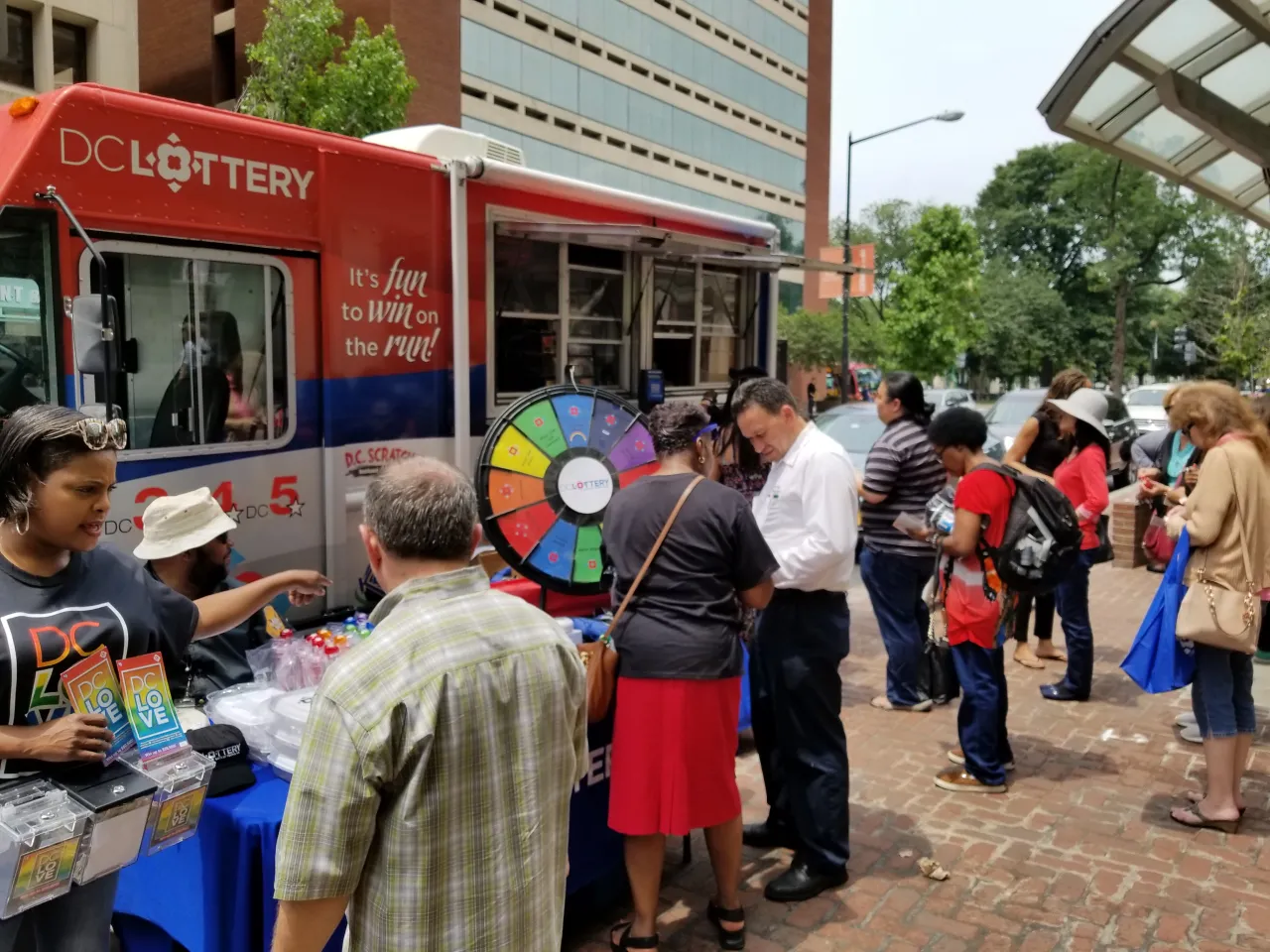 crowd at the lucky lottery mobile