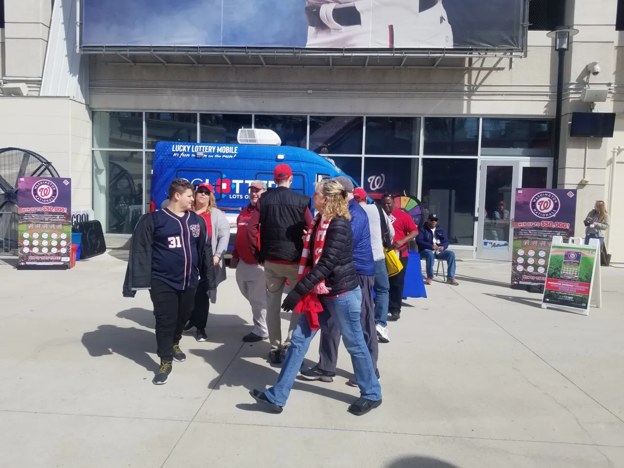 crowd at lottery truck