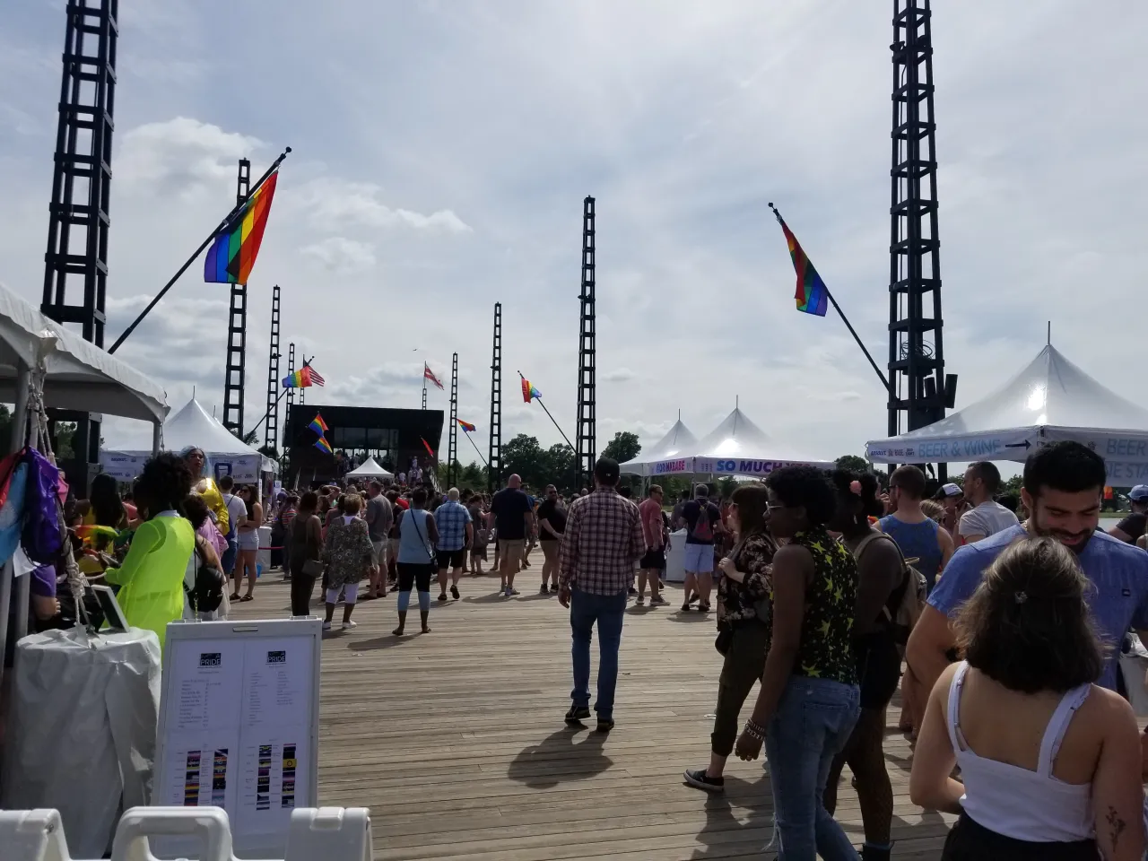 crowd on the pier