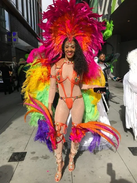 woman in parade costume