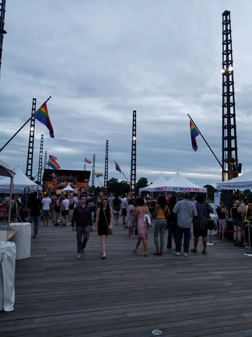 crowd on the pier