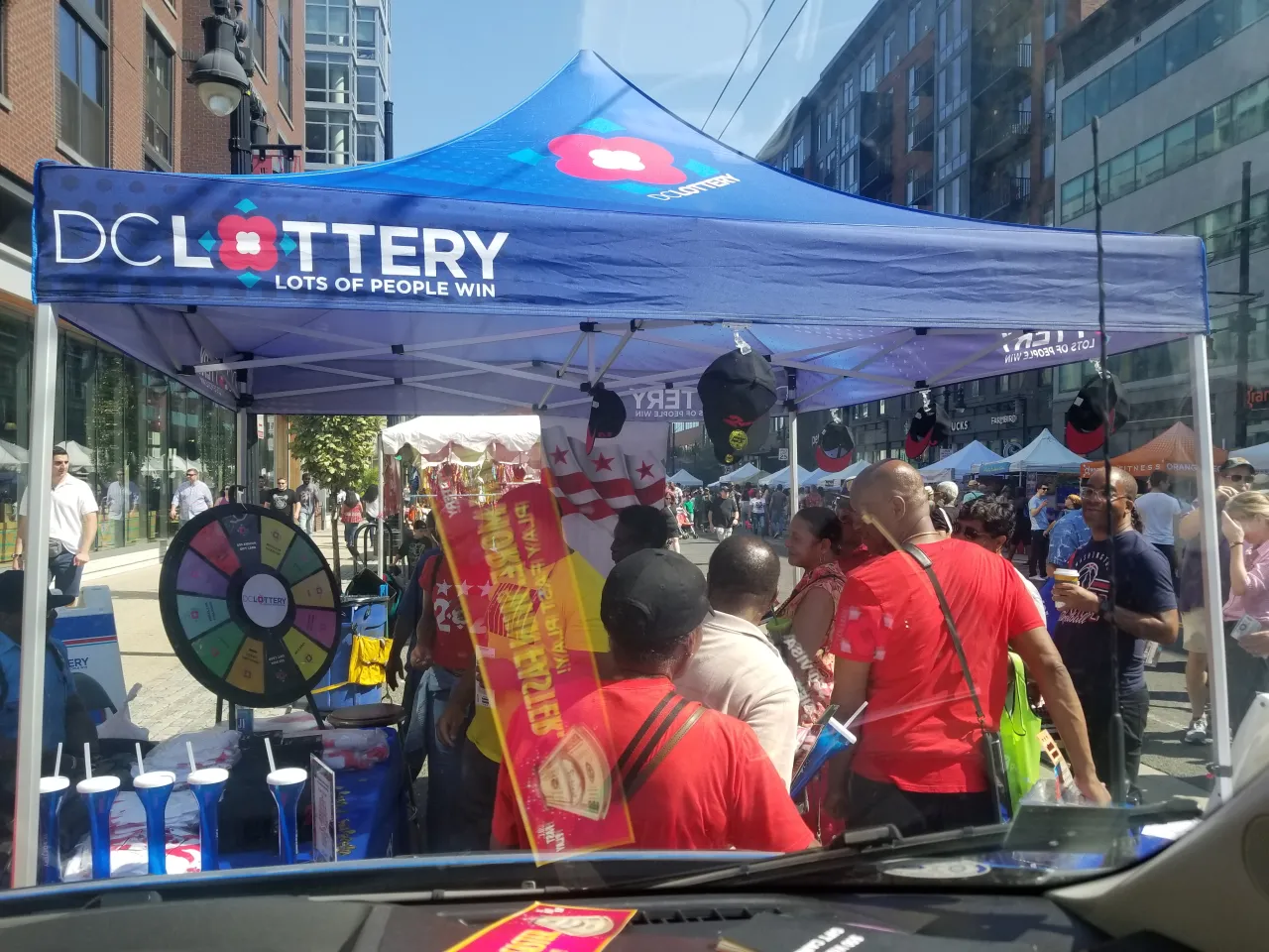 Crowd at DC Lottery tent