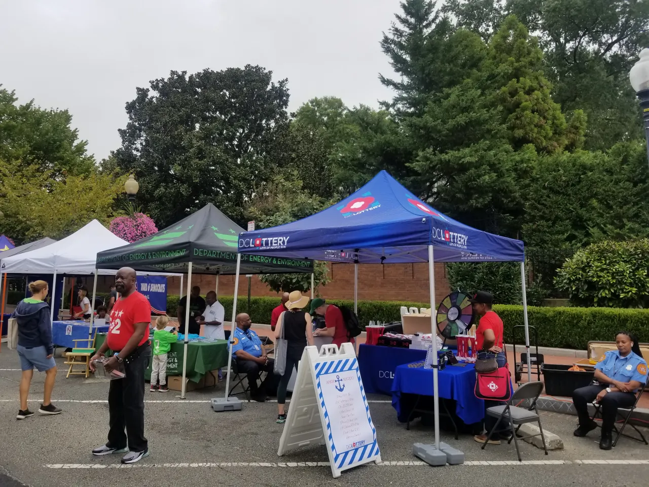 DC Lottery tent with prize Wheel and prizes