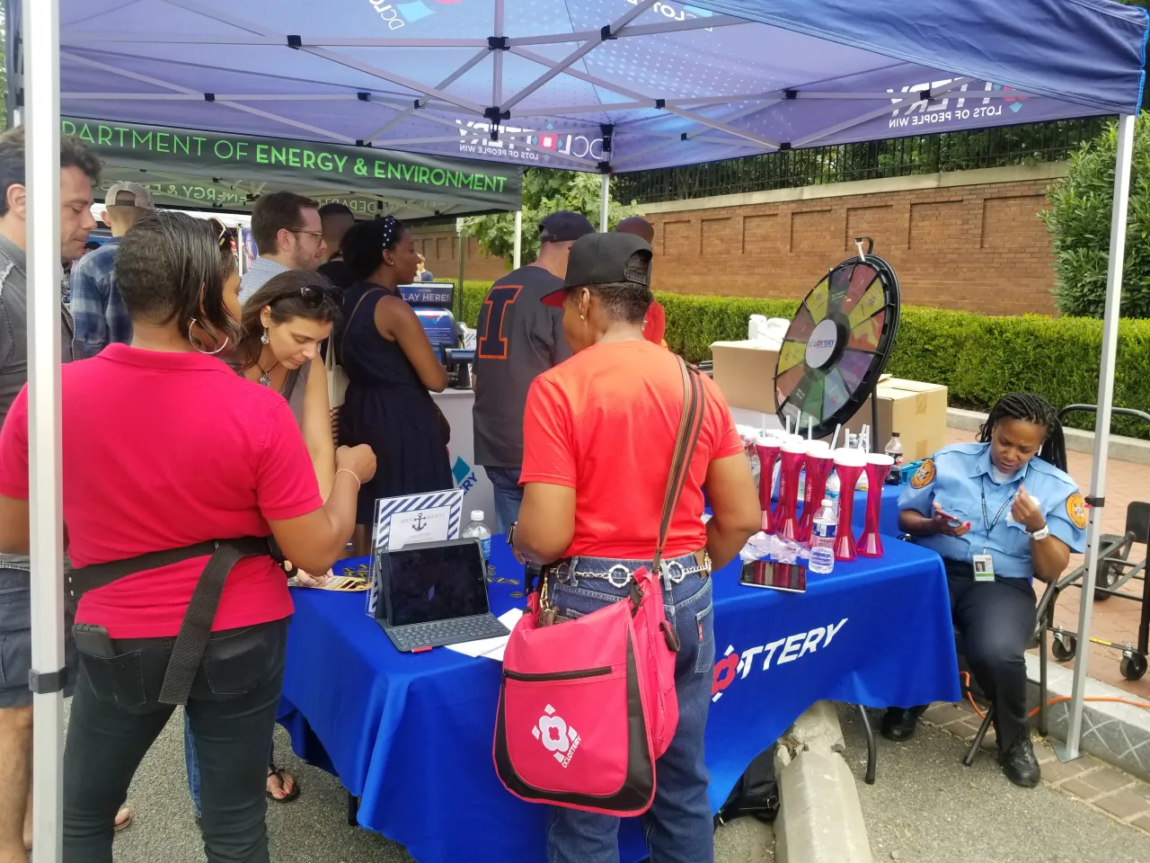 DC Lottery tent and prize wheel