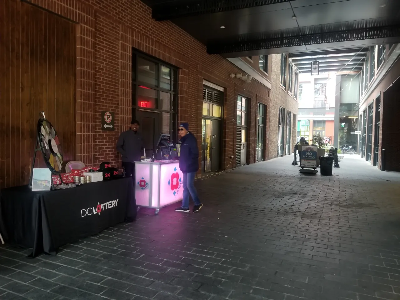 DC Lottery Kiosk and prize table