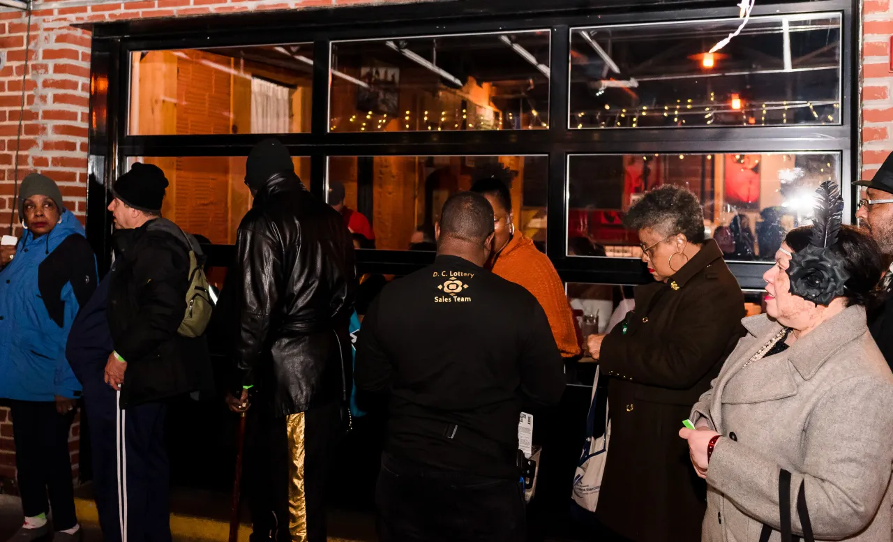 Event Attendees waiting in line